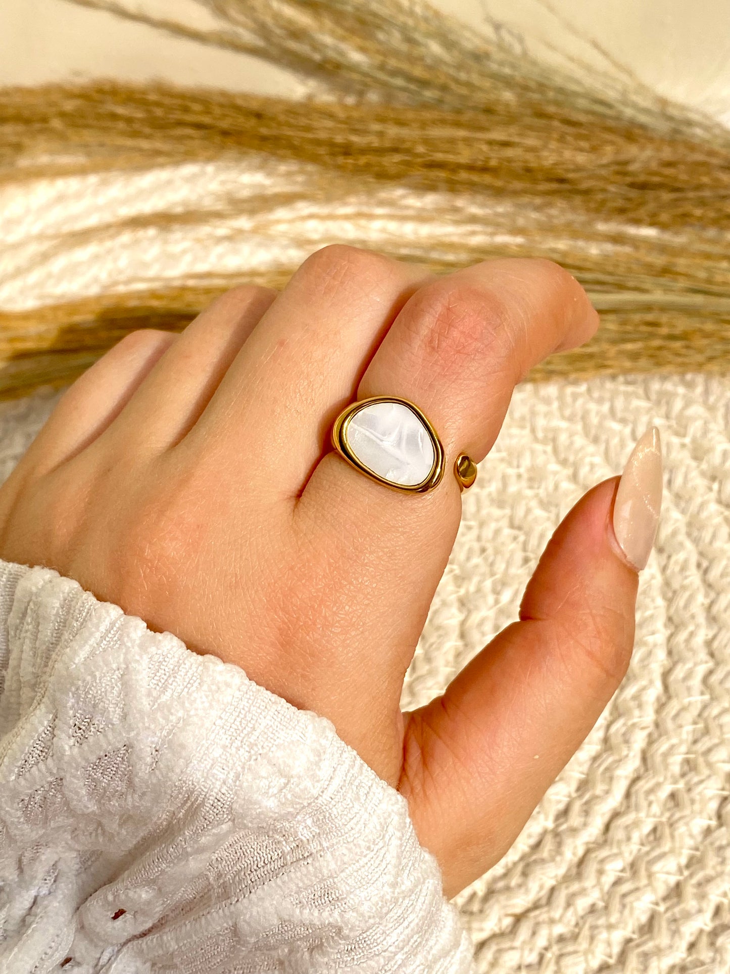 White Stone Ring
