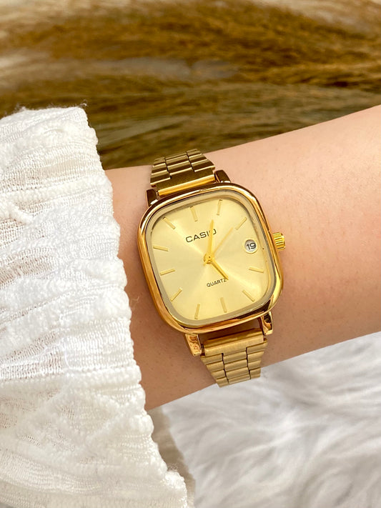 Mini Casio Gold Strap Watch