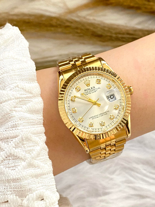 Rolex Watch Full Gold Strap